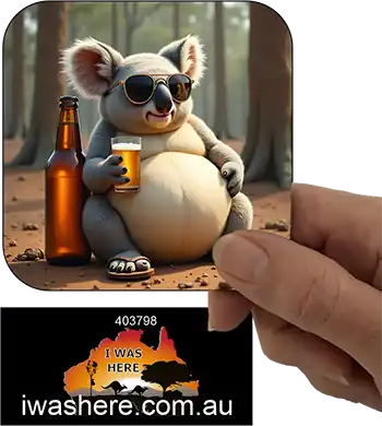 Coaster - Koala Enjoying Beer 1