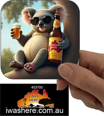 Coaster - Koala Enjoying Beer 3