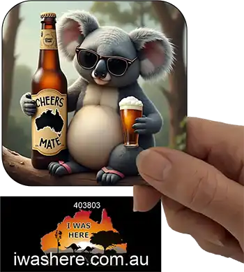 Coaster - Koala Enjoying Beer 6