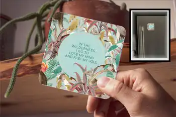Drink Coaster - Kangaroo Theme - In The Wilderness Lose Mind Free Soul
