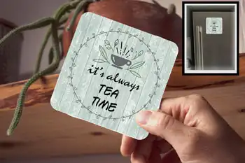 Drink Coaster - always tea time (turquoise)