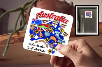 Drink Coaster - Australia Map Places Victor Harbor
