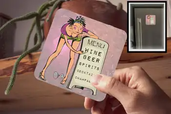 Drink Coaster - Drunk Women, Menu Sign
