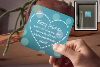 Drink Coaster - Many Friends Life Footprints Heart
