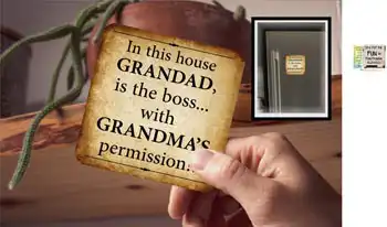 Coaster - In This House Grandad Is The Boss, With Grandmas Permission