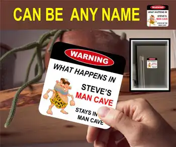 Coaster - What Happens In Man Cave Stays In The Man Cave - Can Be Any Name