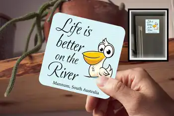 Drink Coaster Magnetic - Mannum Cute Pelican