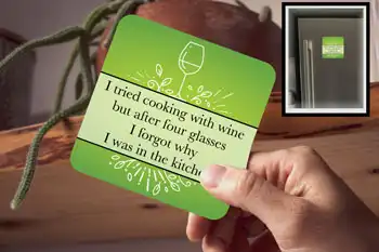Drink Coaster - Cooking With Wine Green